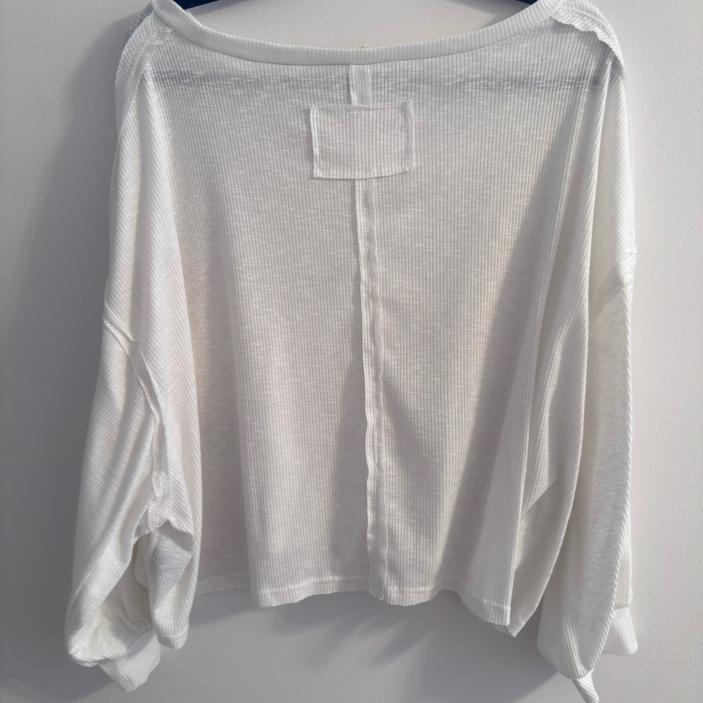 POL Ribbed Crewneck Top - White - Picture 5 of 6